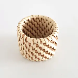 Natural woven napkin ring, handmade rattan table decor for home hotel restaurant table setting.
