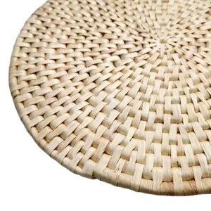 Set de table rustique en paille de maïs tressée, dessous de plat rond résistant au chaud