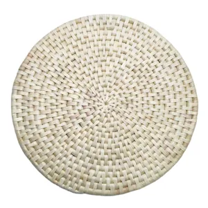 Set de table rond en paille de maïs tressée, dessous de plat isolant naturel de table