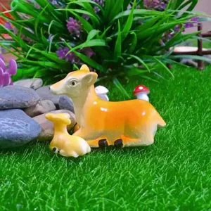 Resin deer figurines set for moss micro landscape bonsai DIY craft decoration tabletop display