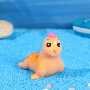 Cute resin sea lion figurine for aquarium landscaping and micro landscape decoration main view.