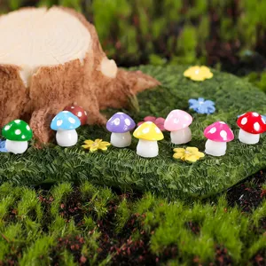 Mini figuras de setas de resina micropaisaje bricolaje accesorios jardín de musgo decoración