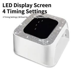 Lámpara de Uñas UV LED Profesional Alta Potencia Incrustaciones Strass Secado Rápido Sensor Automático Temporizador