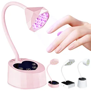 Pink lotus LED nail lamp with heart base for fast drying