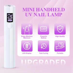 Dettaglio lampada UV per unghie portatile con display LED e funzioni wireless rapide