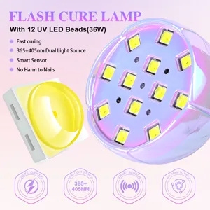 Vista macro dei LED lampada per unghie UV 36W con tecnologia a doppia sorgente