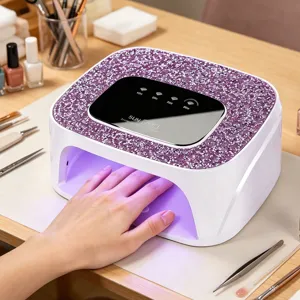 Lámpara de uñas UV LED S20 profesional con purpurina morada para un secado rápido eficaz