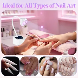 White lotus LED nail lamp with heart-shaped base for curing various nail art styles