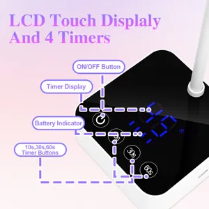 Detailed view of the LCD touch display and timer control panel on the nail lamp