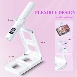 Lampada per unghie UV LED portatile con supporto flessibile a 360 gradi e display
