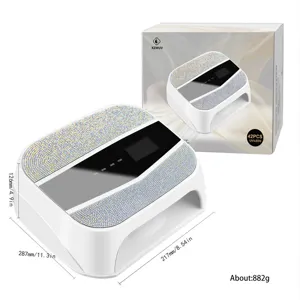 Lampada per unghie professionale UV LED con strass, dimensioni 287x217x126mm in dettaglio.