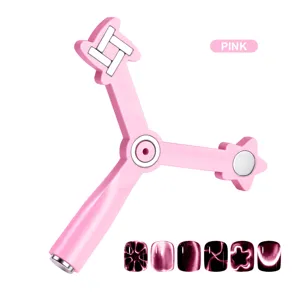 Vista detallada del imán rosa 8 en 1 para uñas ojo de gato con varias puntas para manicura
