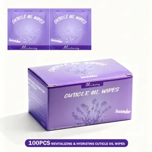 Salviette all'olio per cuticole alla lavanda rivitalizzanti 100pz per la cura delle unghie