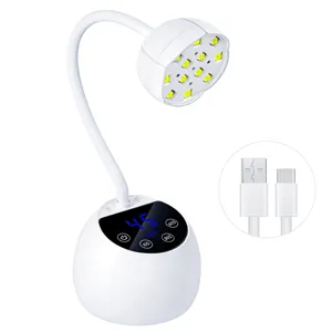 Lampada per unghie a LED bianca regolabile con timer e cavo di ricarica USB