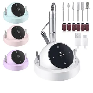 Professionele Draagbare Elektrische Nagelfrees USB Oplaadbaar LED Display Aluminiumlegering Handgreep Nagelstudio Tool