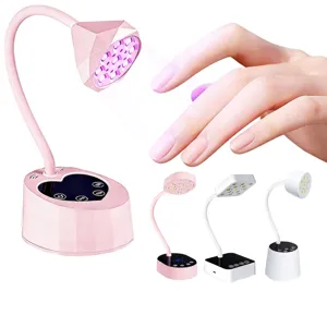UV LED Nail Lamp Lotus Shape Portable Rechargeable Nail Dryer For Fast Drying Nail Art Heart Sensor Base Desktop Manicure Tool