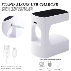 Detailed view of the portable USB mini UV LED nail lamp with charging cable