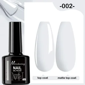 Vernis à ongles blanc avec finitions brillantes et mates, flacon de 7,5 ml.