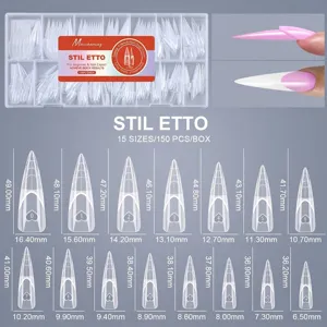 Tabella taglie dettagliata per 150 tip stiletto per allungamento unghie in gel