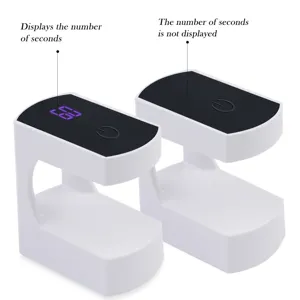 Comparison of mini UV LED nail lamps showing digital display vs standard model.