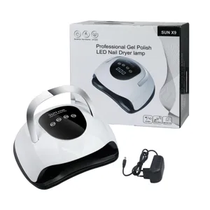 Professional SUN X9 220W LED UV nail dryer lamp with power adapter and retail box