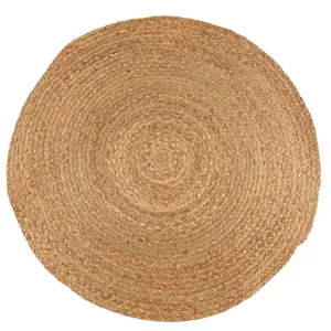 Handgeflochtene runde Wasserhyazinthe Fußmatte, natürlicher Stroh Teppich für das Wohnzimmer.