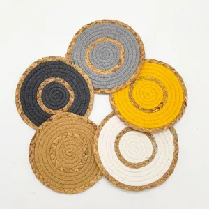 Nordic Straw Cotton Woven Placemat Heat Insulation Mat Table Coaster Home Dining Table Pad Kitchen Dining Decor