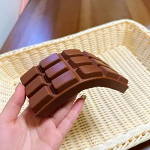 Realistic brown chocolate-shaped slow rebound squishy toy for stress relief and venting