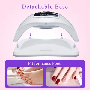 Professional SUN X15 MAX UV LED nail lamp with detachable base for hands and feet.