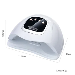 Dimensions and weight specifications for the SUN X15 MAX UV LED nail dryer lamp