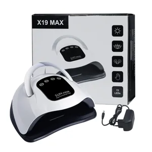 X19 MAX 320W UV LED nail lamp with 72 LEDs and power adapter for professional manicure