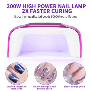 Professionelle 200W UV-LED-Nagellampe mit 48 Perlen für schnelles Aushärten von Gelnägeln