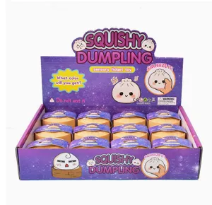 Niedliches Squishy-Teigtaschen-Spielzeug in lila Galaxie-Displaybox-Verpackung