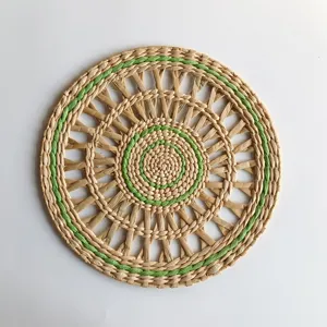 Set de table rond en paille tressée design creux tapis isolant thermique pour table de cuisine.