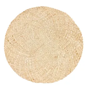 Tovaglietta Tessuta Rotonda Foglia di Mais Fatta a Mano Tappetino Isolante per Tavolo Tazza da Tè Puntello Fotografico Cucina Casa Decorazione Tavola