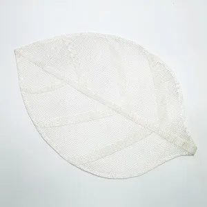 White leaf shaped paper placemat mesh table mat for home dining room kindergarten DIY decor