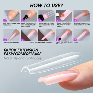 Guida dettagliata all'uso degli stampi trasparenti per l'estensione delle unghie in polygel.