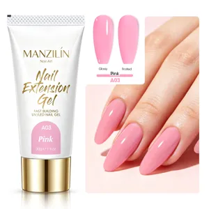 Detailed display of pink nail extension gel on nails and its glossy vs frosted finish