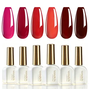6 kleuren UV LED gel nagellak set met rode tinten