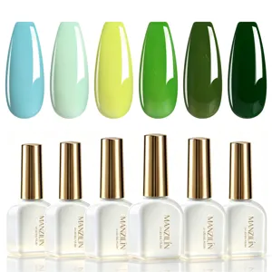 6-kleuren groene serie UV LED nagellak set van MANZILIN voor professionele nagelkunst