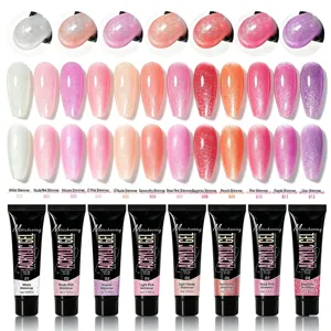 Professional Nail Extension Gel Shimmer Acrylic Sequin Poly Builder Gel For Fast Building UV LED Soak Off Manicure Nail Art Tool