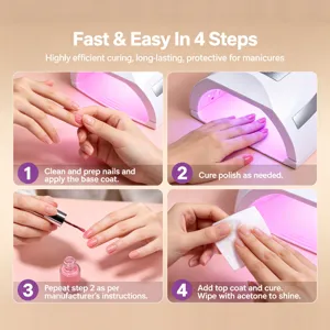 Guía de 4 pasos para el secado de uñas con lámpara UV LED de 268W de alta potencia.