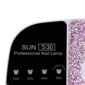 Primo piano del pannello di controllo della lampada per unghie SUN S30