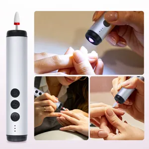 Professional electric nail drill with built-in LED light for precision manicure and pedicure