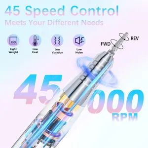 Professionele elektrische nagelfrees 45000 RPM met krachtige motor en laag geluid