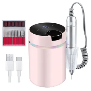 Professionele draagbare elektrische nagelboor set met 45000 tpm in het roze.