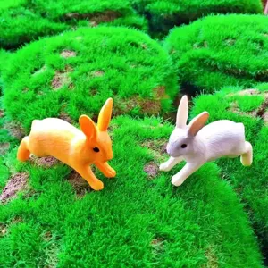 Mini figurine di coniglio in corsa per micro paesaggio di muschio decorazione piante succulente