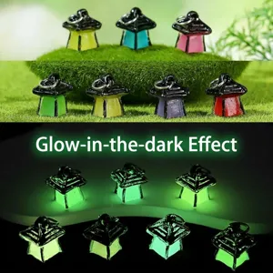 Miniatura Lanterna Luminosa Micro Paesaggio Resina Ornamento Luminoso Pianta Succulenta Decorazione Accessorio Artigianale