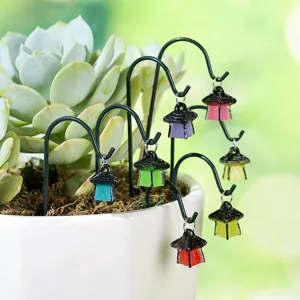 Mini lanterna luminosa ornamento per micropaesaggio per decorazione di piante succulente