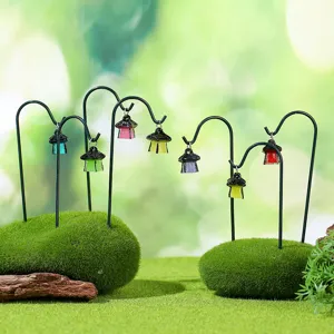Mini lanterna luminosa paesaggio in miniatura resina artigianato decorazione per succulente